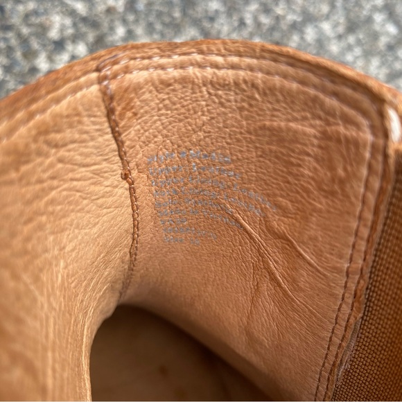 Madewell Ivy Chelsea Pull On Boot Genuine Bison Leather - Cognac Brown Size 10 - Picture 6 of 10